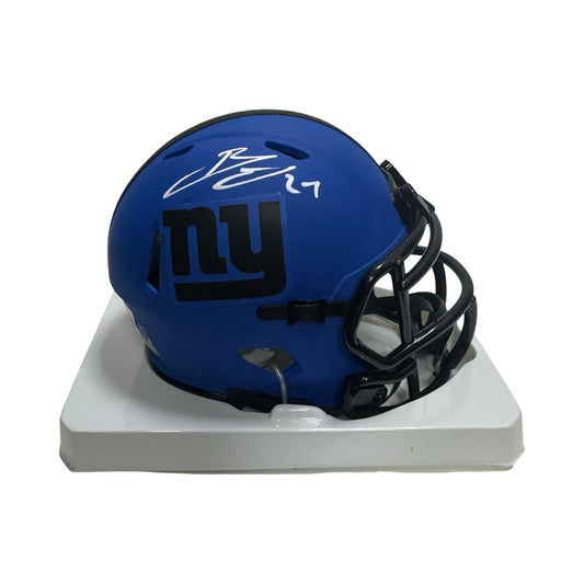 Brandon Jacobs Autographed New York Giants Rave Mini Helmet Beckett BAS
