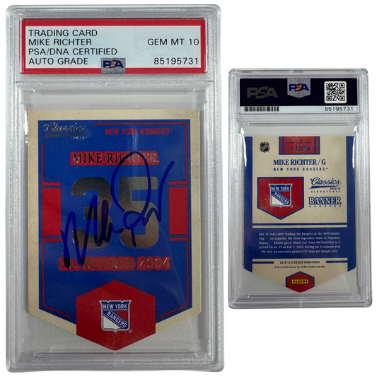 2012-13 Mike Richter Classics Signature Banner Numbers #EN56 Autographed PSA Auto GEM MT 10