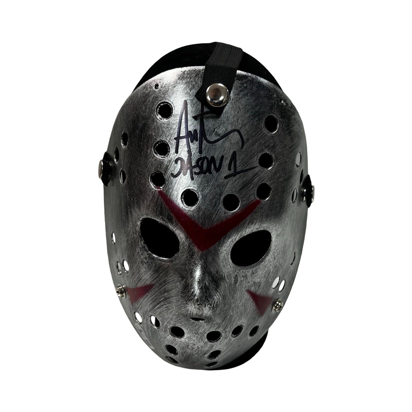 Ari Lehman Autographed Jason Voorhees Friday the 13th Silver Mask "Jason 1" Black Ink Inscription Beckett
