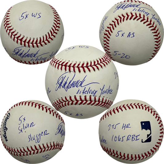 Jorge Posada Autographed New York Yankees OMLB Life Long Yankee, 275 HR, 1065 RBI, 5x Silver Slugger, 5x WS, 5x AS Inscriptions LE /20 JSA