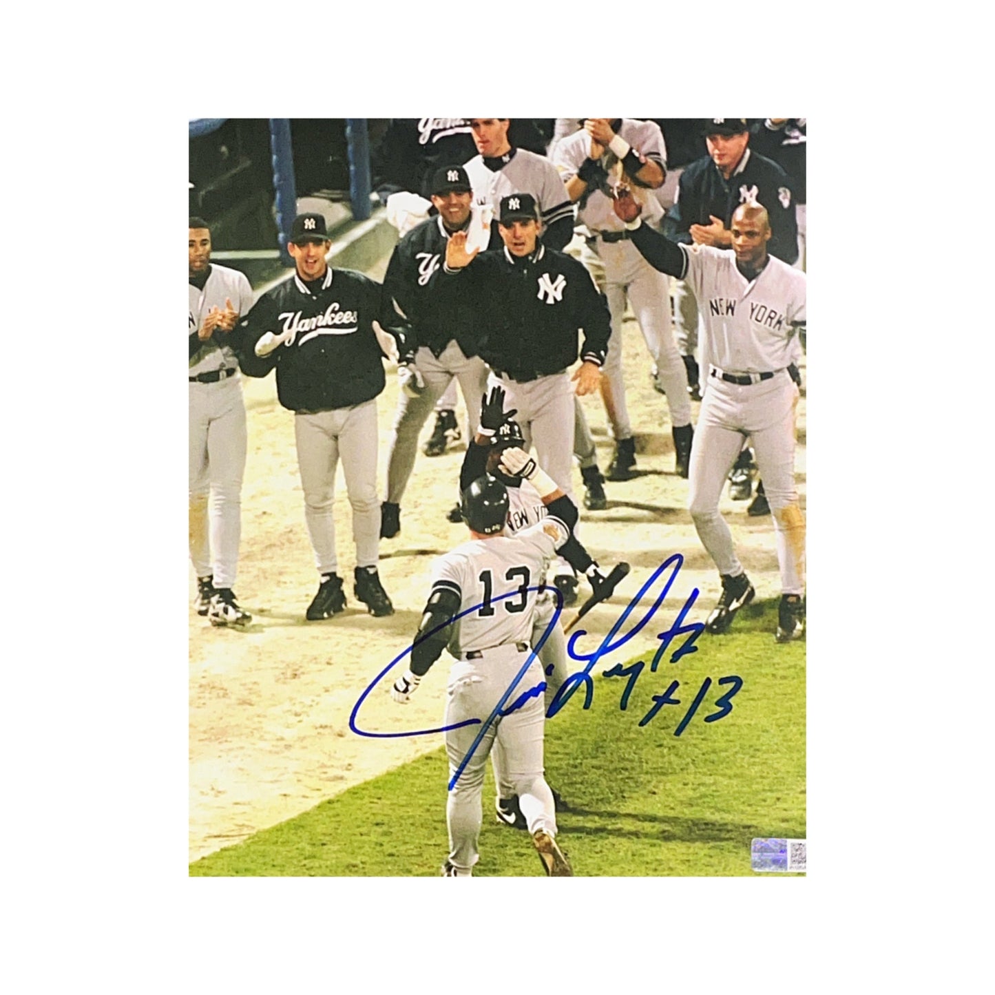 Jim Leyritz Autographed Homerun Celebration 8x10 Steiner CX