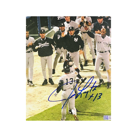 Jim Leyritz Autographed Homerun Celebration 8x10 Steiner CX