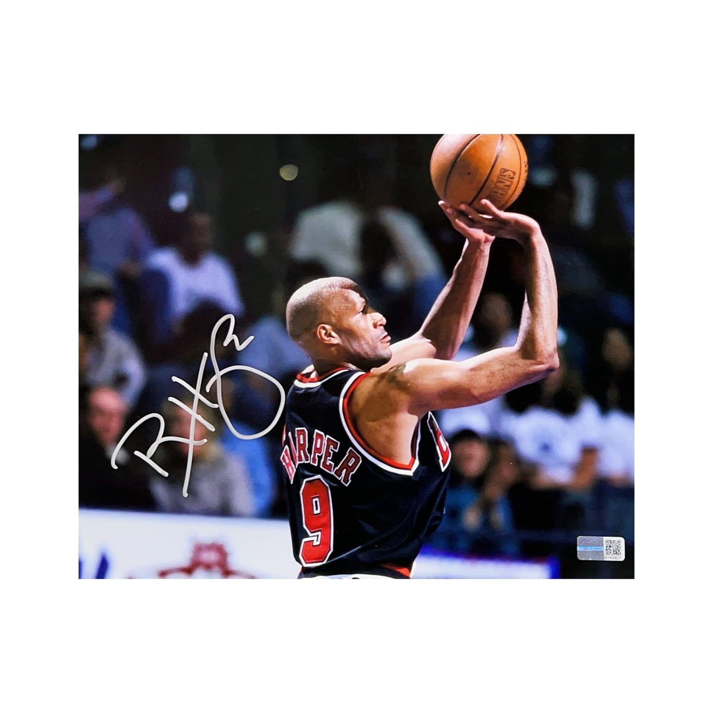 Ron Harper Autographed Chicago Bulls Jump Shot Close Up 8x10 Steiner CX