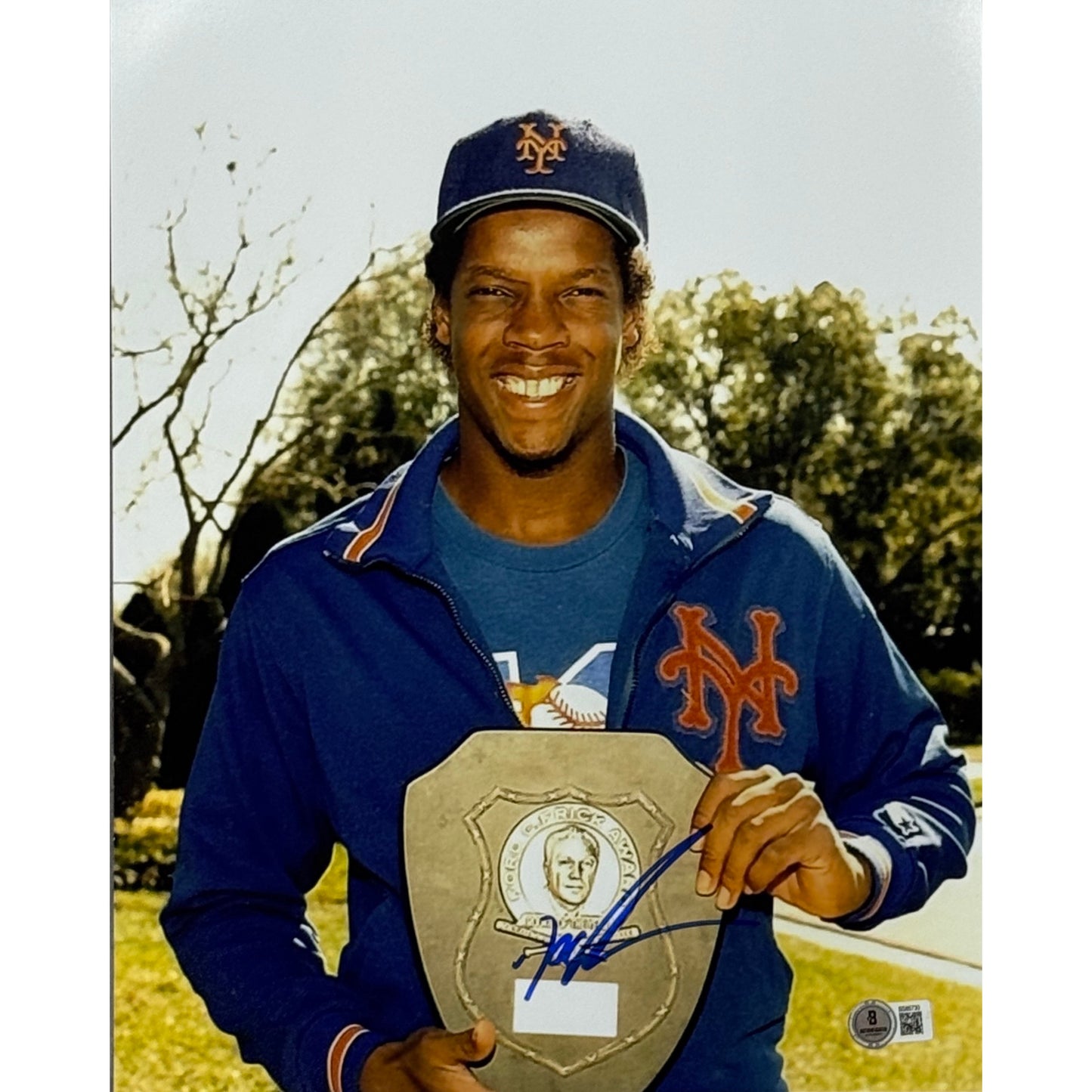 Doc Gooden Autographed New York Mets ROY Award 8x10 Beckett BAS
