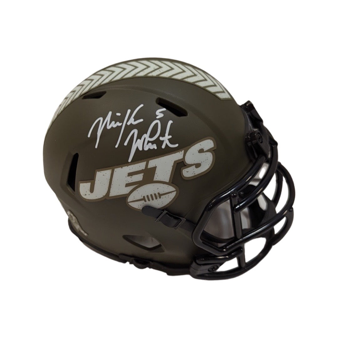 Mike White Autographed New York Jets Salute to Service Mini Helmet Steiner CX