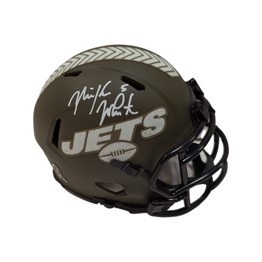 Mike White Autographed New York Jets Salute to Service Mini Helmet Steiner CX