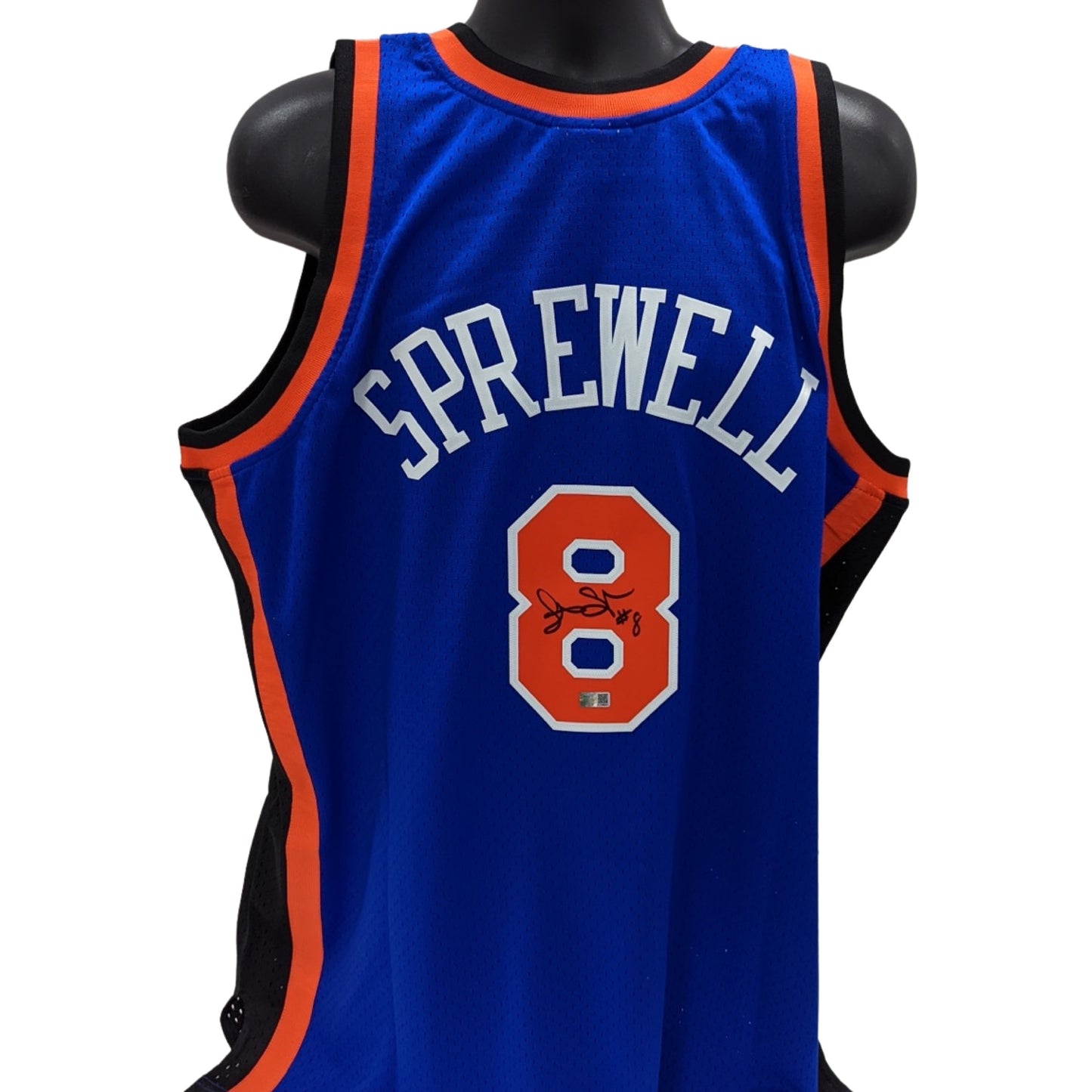 Latrell Sprewell Autographed New York Knicks Blue 1998-99 Mitchell & Ness Swingman Jersey Steiner CX