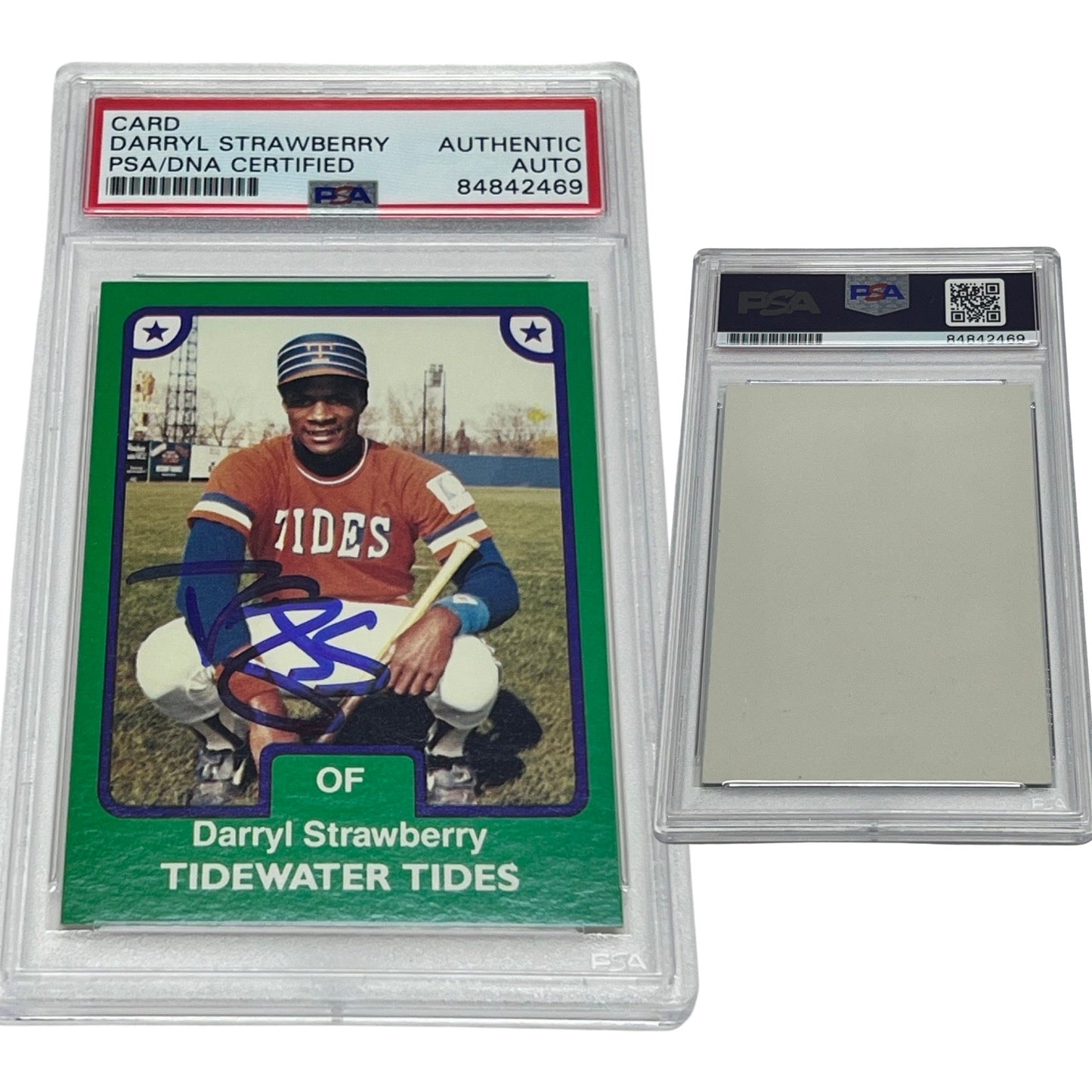 1983 Darryl Strawberry Tidewater Tides Minor League Card Autographed PSA Auto Authentic