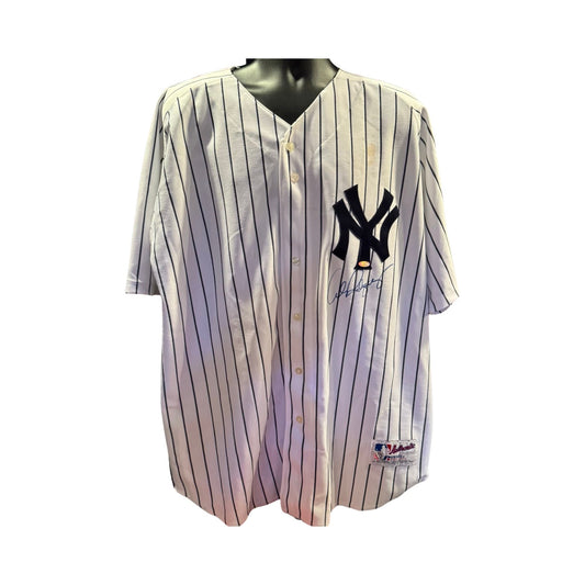 Alex Rodriguez Autographed New York Yankees Pinstripe Russell Authentic Jersey Steiner