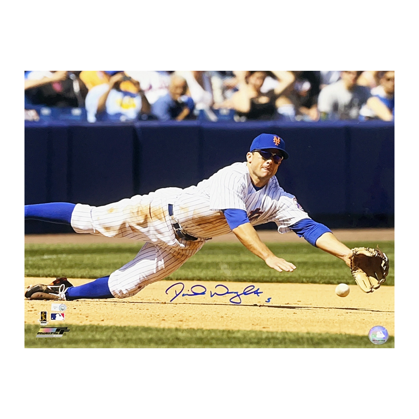 David Wright Autographed New York Mets Dive 2 16x20 MLB - Unframed