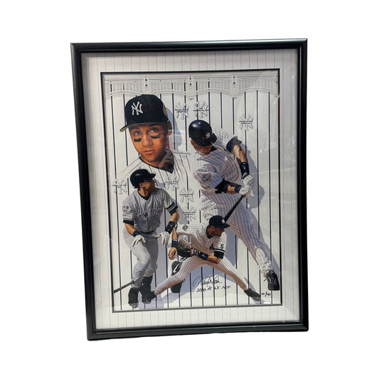 Derek Jeter Autographed New York Yankees Framed 21x29 Photo “2000 AS WS MVP” Inscription LE 14/40 Steiner & MLB