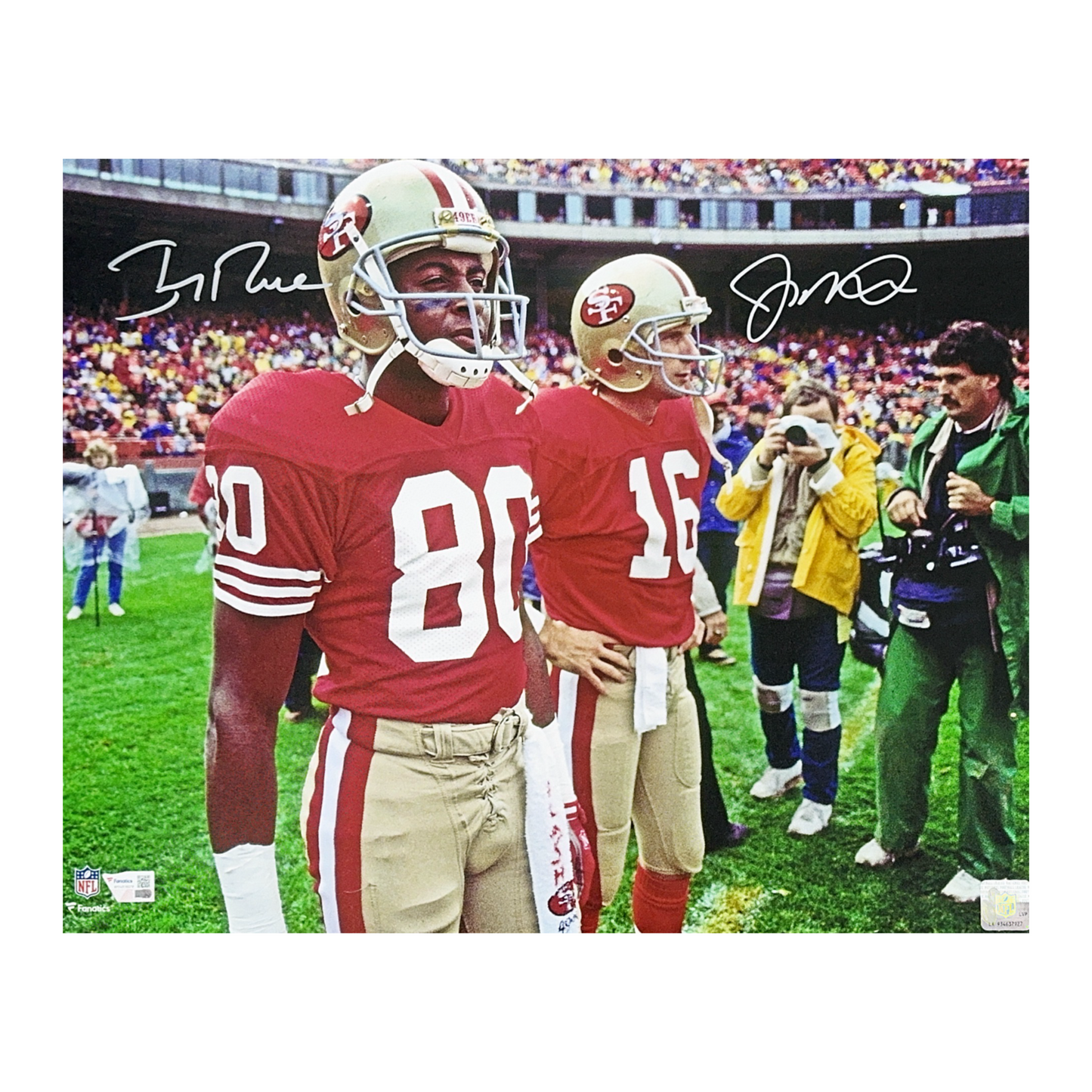 Joe Montana & Jerry Rice Autographed San Francisco 49’ers Red Jerseys 16x20 Fanatics