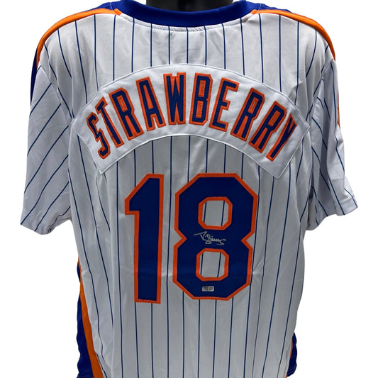 Darryl Strawberry Autographed New York Mets Pinstripe Jersey Steiner CX