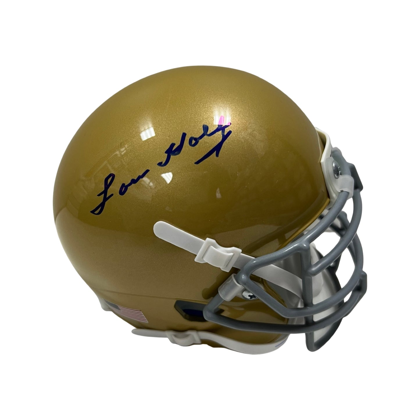 Lou Holtz Autographed Notre Dame Fighting Irish Schutt Mini Helmet Steiner CX