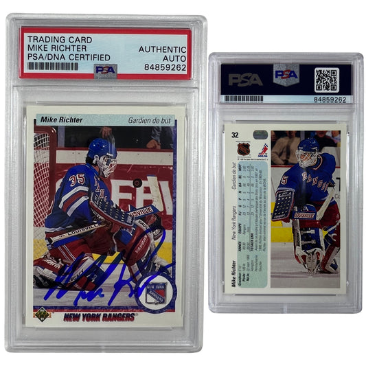 1990-91 Mike Richter Upper Deck Rookie Card #32 Autographed PSA Auto Authentic