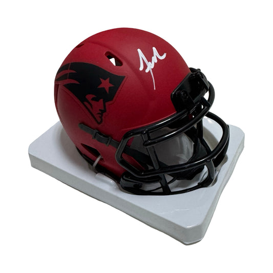 Jaylinn Hawkins Autographed New England Patriots Rave Speed Mini Helmet Beckett BAS