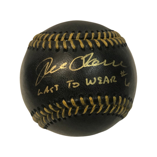 Joe Torre Autographed New York Yankees Black Leather OMLB “Last to Wear #6” Inscription JSA