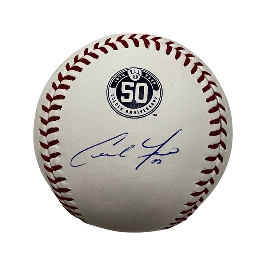 Christian Yelich Autographed Milwaukee Brewers 50th Anniversary Logo Baseball JSA