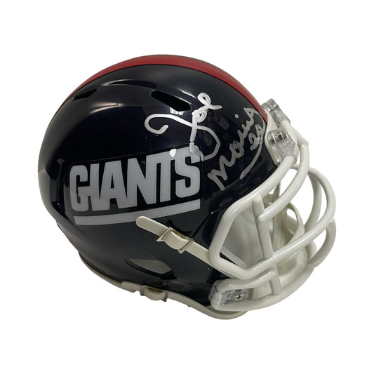 Joe Morris Autographed Signed NY Giants Mini Helmet Beckett BAS