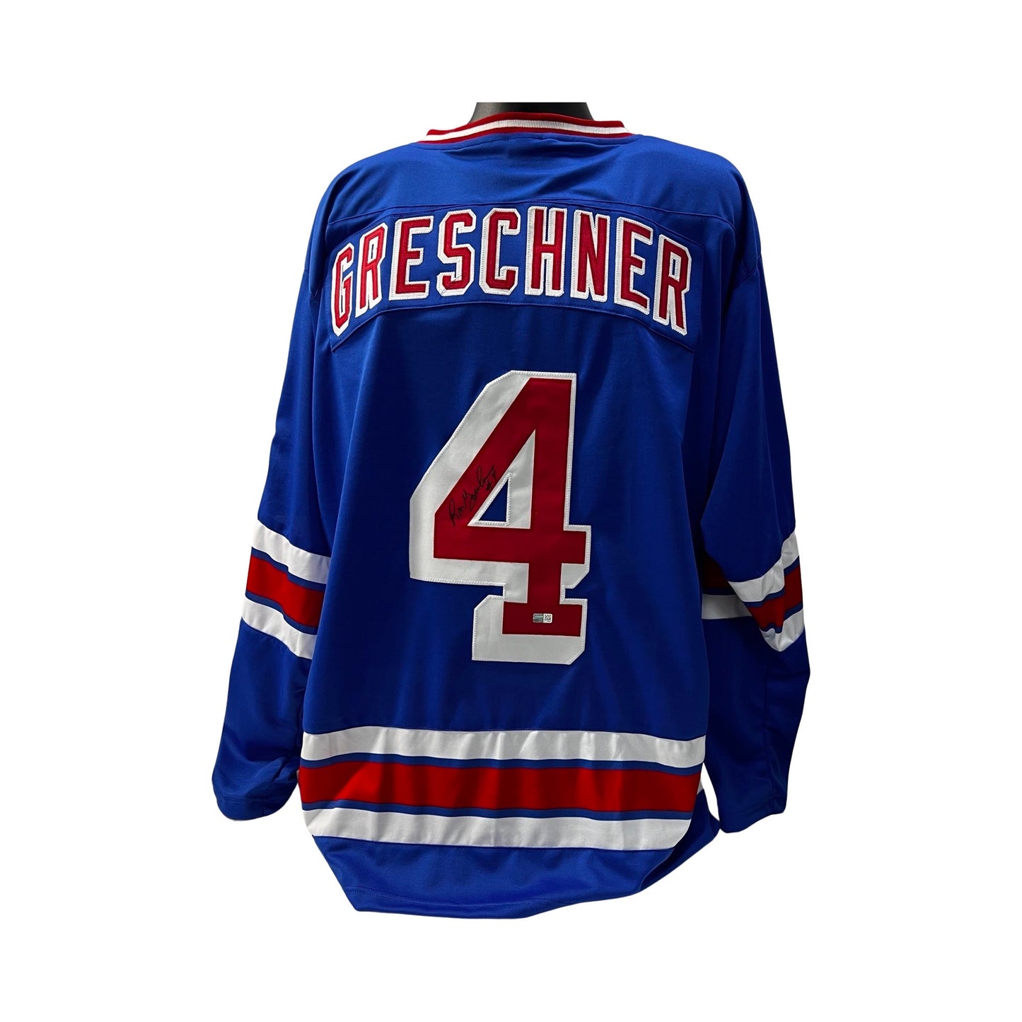 Ron Greschner Autographed New York Rangers Blue Jersey Steiner CX