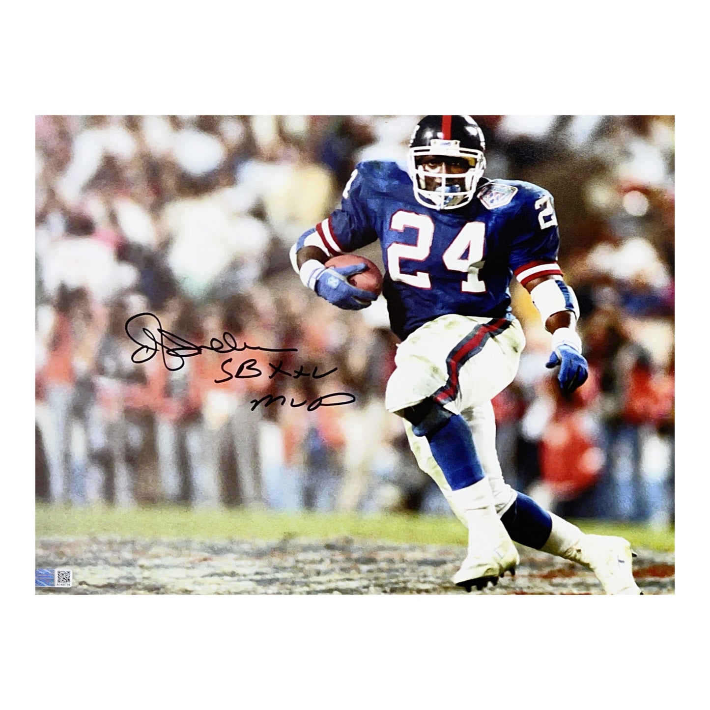 OJ Anderson Autographed New York Giants Black Ink 11x14 "SB XXV MVP" Inscription Steiner CX