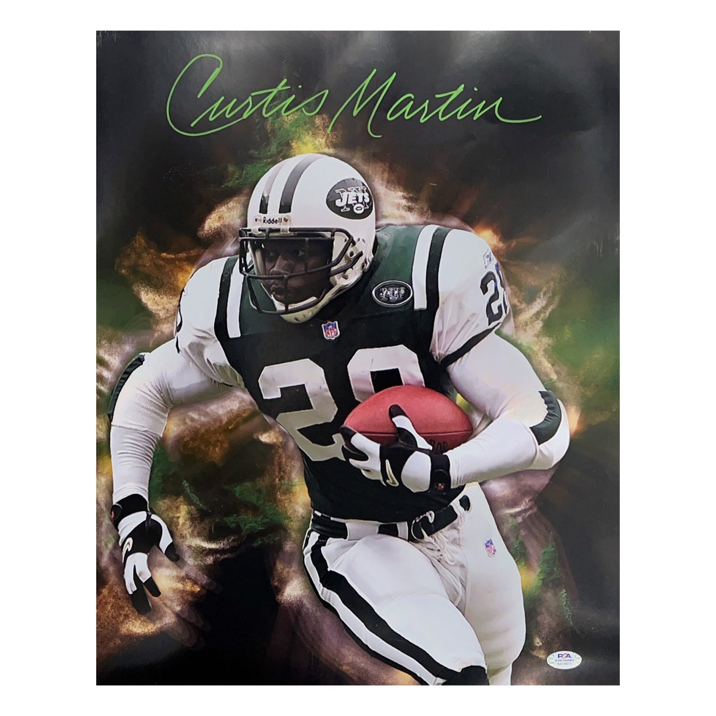 Curtis Martin Autographed New York Jets Edit 16x20 PSA - Unframed