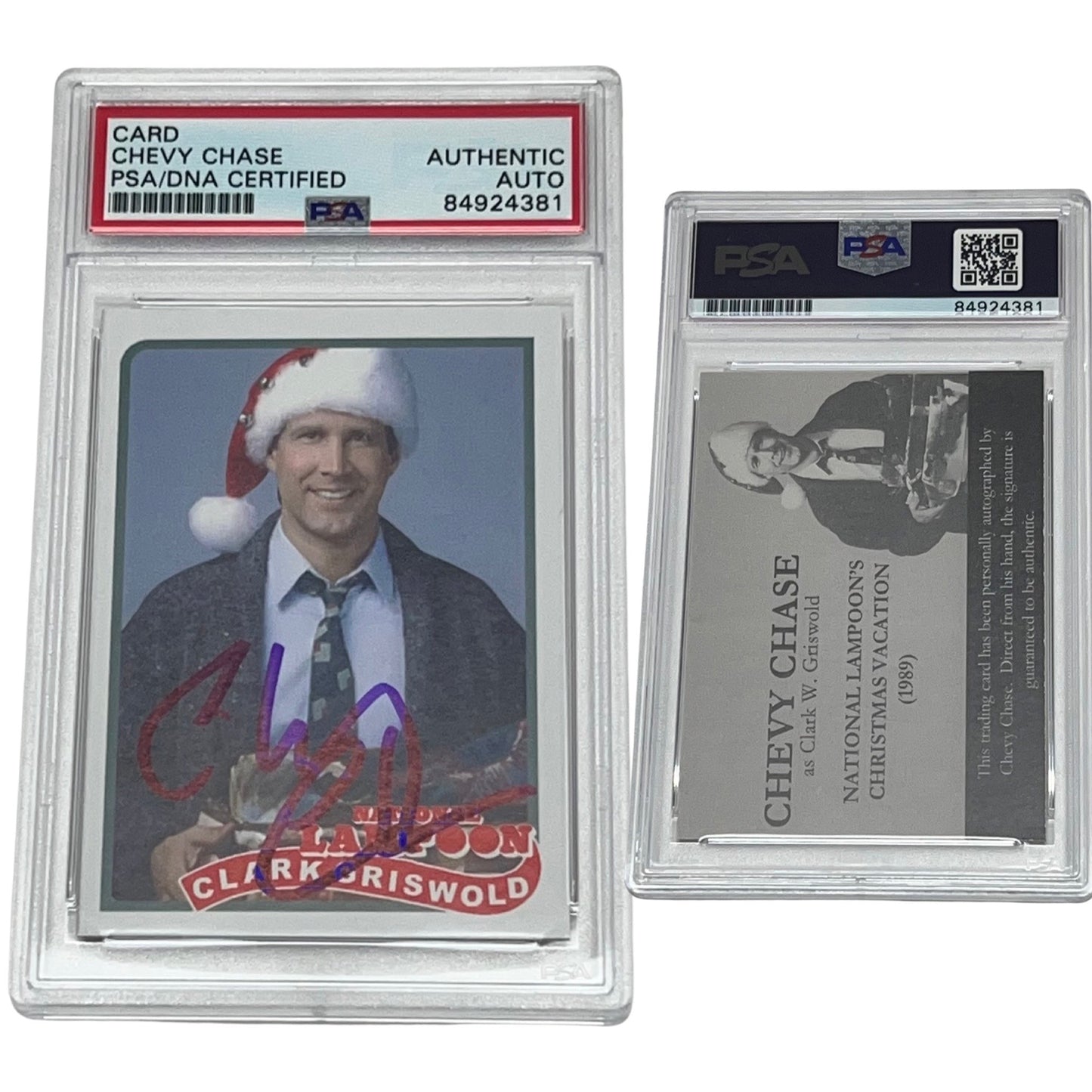 Chevy Chase National Lampoons Christmas Vacation Clark Griswold Autographed Card PSA Auto Authentic