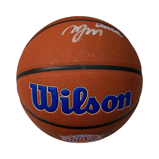 Miles “Deuce” McBride Autographed New York Knicks Wilson Knicks Logo Basketball “Deuce” Inscription Beckett