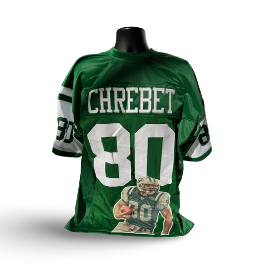 Wayne Chrebet New York Jets Unsigned Custom Green Art Jersey