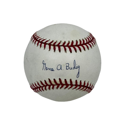 Gene Budig Autographed Official American League Baseball JSA