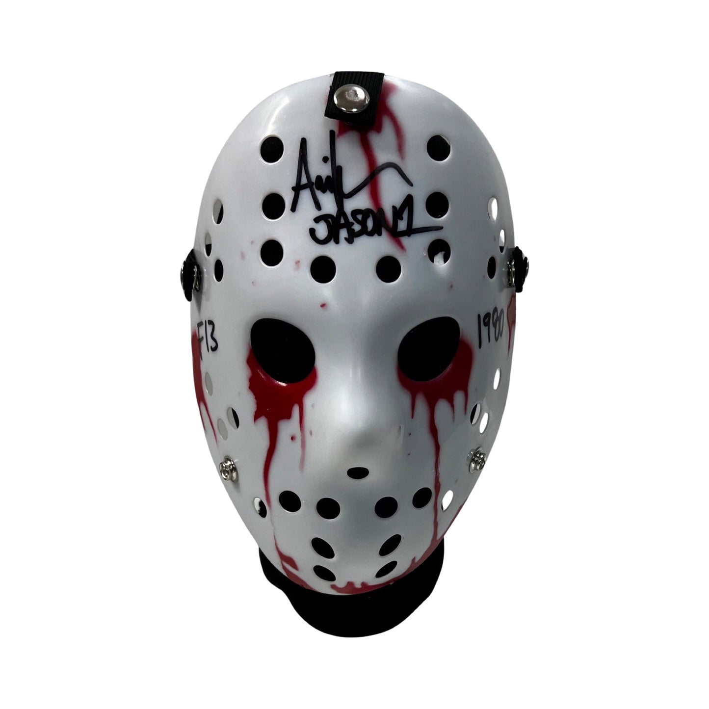 Ari Lehman Autographed Jason Voorhees Friday the 13th White Bloody Mask Jason 1, F13, 1980 Inscriptions Steiner CX