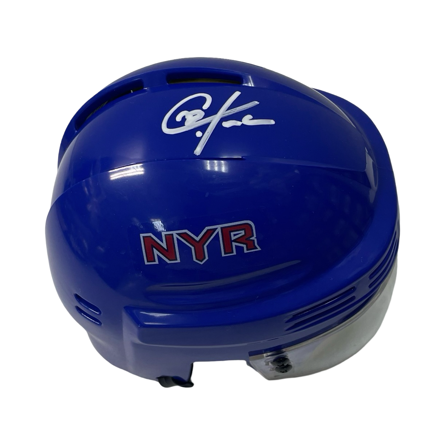 Chris Kreider Autographed New York Rangers Blue Mini Helmet Beckett