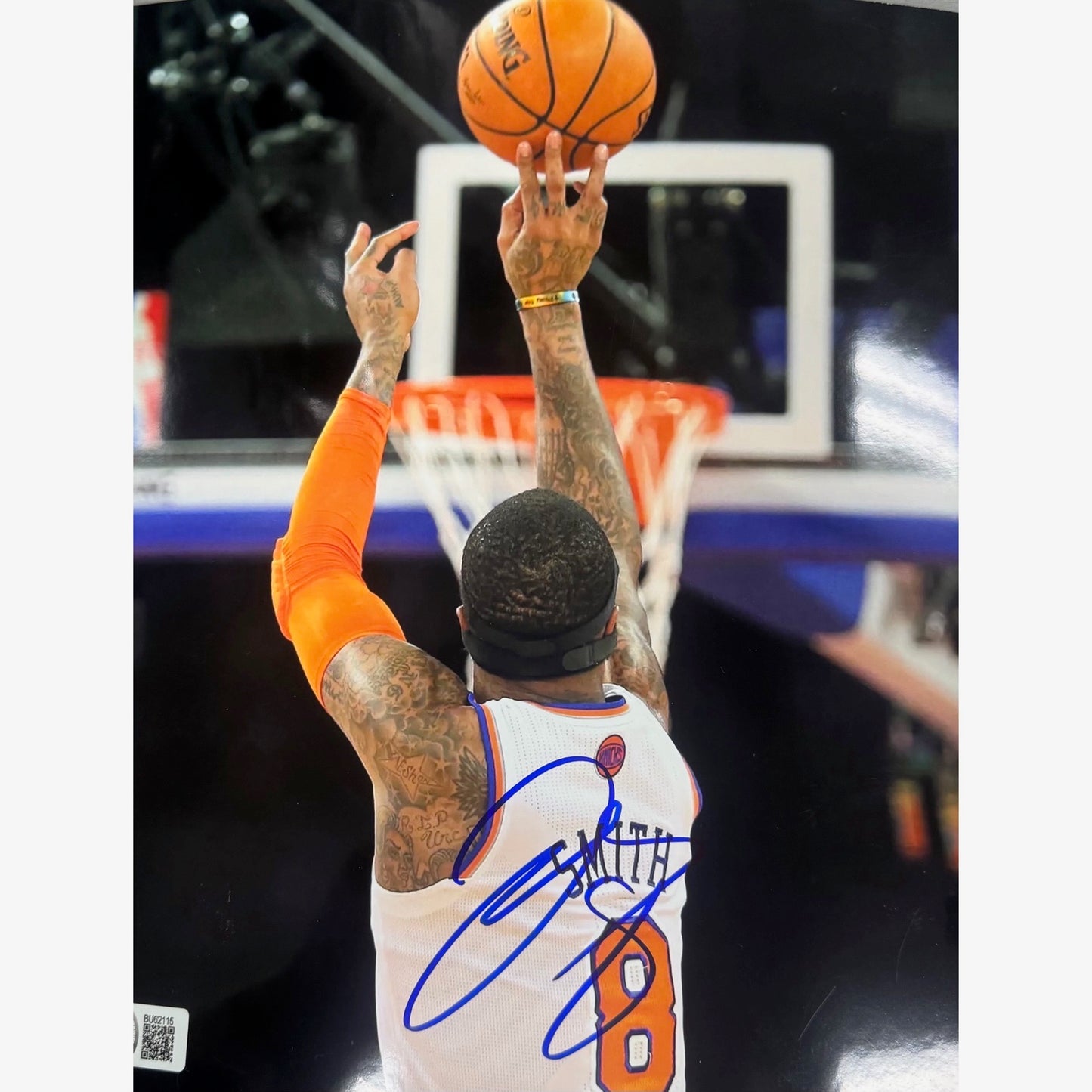 J.R. Smith New York Knicks Autograph Jump Shot 8X10 BAS