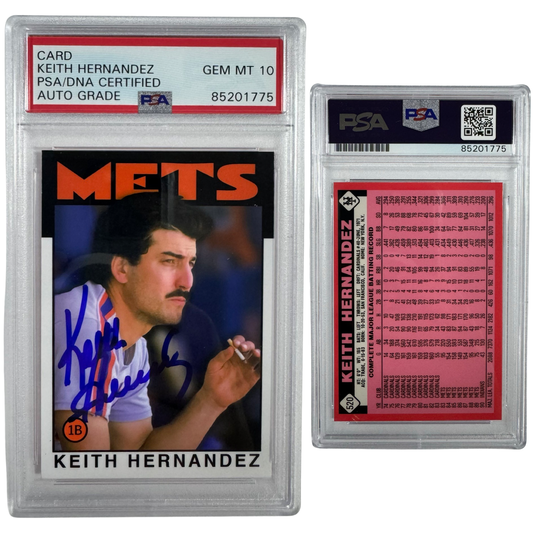 Keith Hernandez Autographed Topps Smoking Reprint #520 PSA Auto GEM MT 10