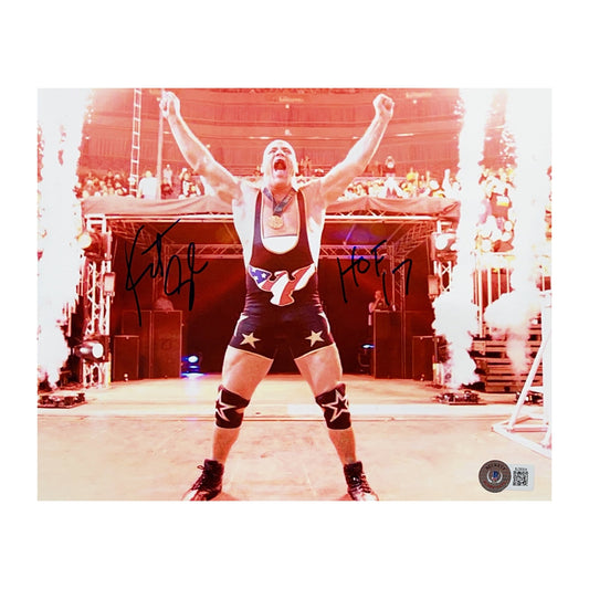 Kurt Angle Autographed Entrance Pyro 8x10 Beckett