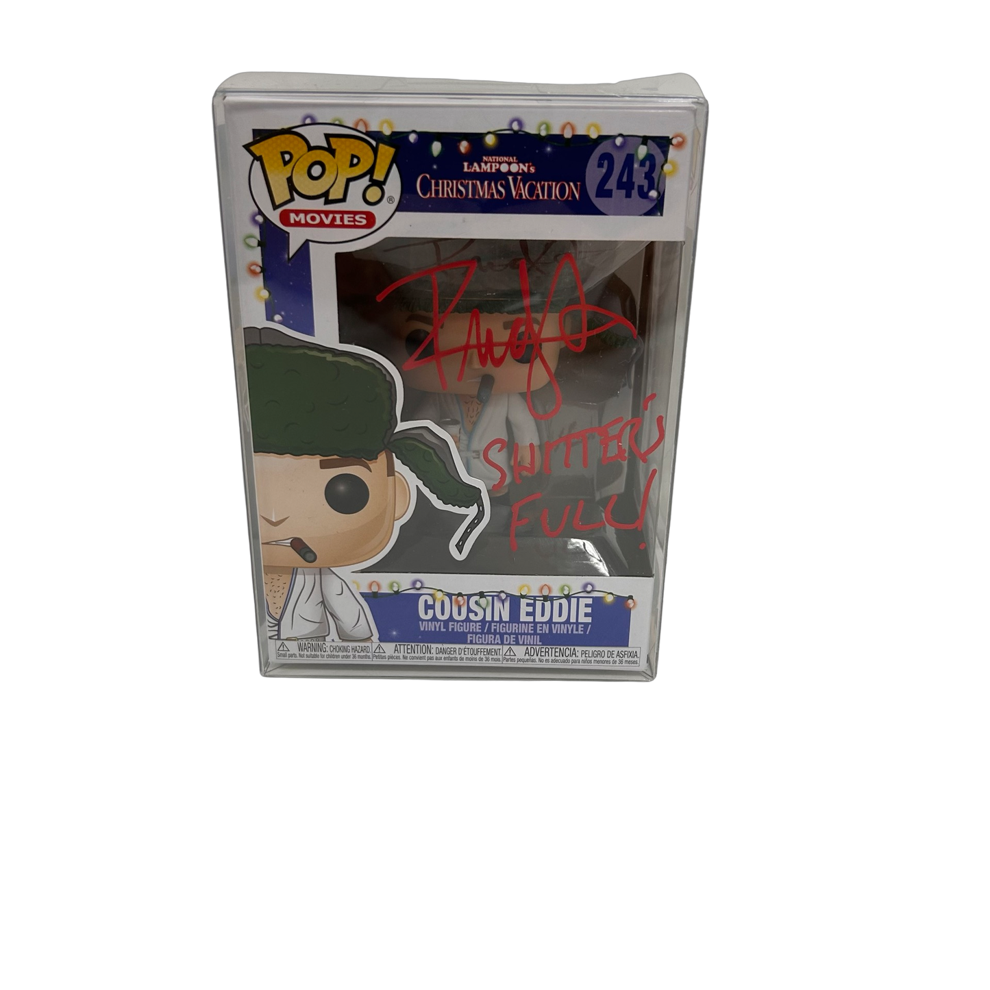 Randy Quaid Autographed Cousin Eddie Funko Pop 'Shitter's Full!" Inscription Red Ink JSA