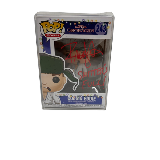 Randy Quaid Autographed Cousin Eddie Funko Pop 'Shitter's Full!" Inscription Red Ink JSA