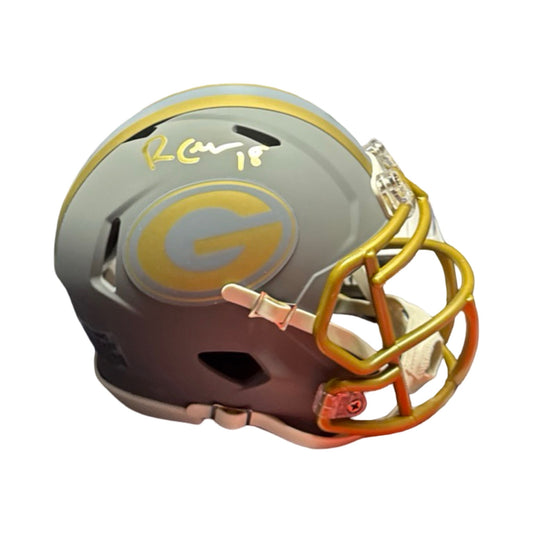 Randall Cobb Autographed Green Bay Packers Mini Helmet Slate JSA