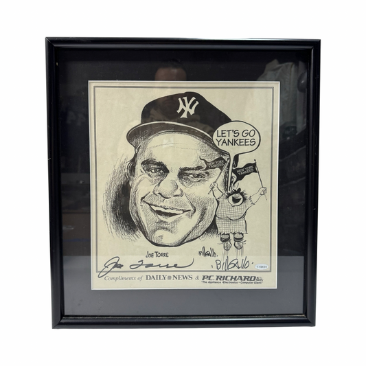 Joe Torre & Bill Gallo Autographed New York Yankees Framed 12x12 Original Art Steiner