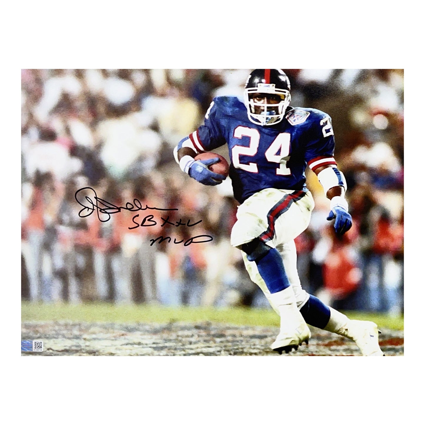 OJ Anderson Autographed New York Giants Black Ink 11x14 "SB XXV MVP" Inscription Steiner CX