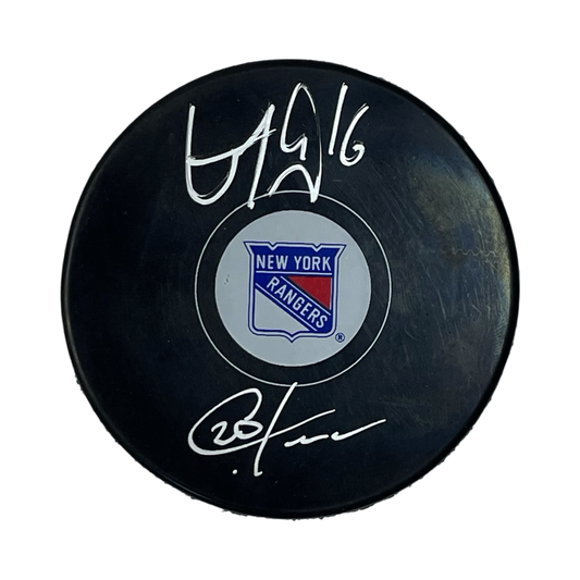 Chris Kreider & Vincent Trocheck Autographed New York Rangers Replica Puck