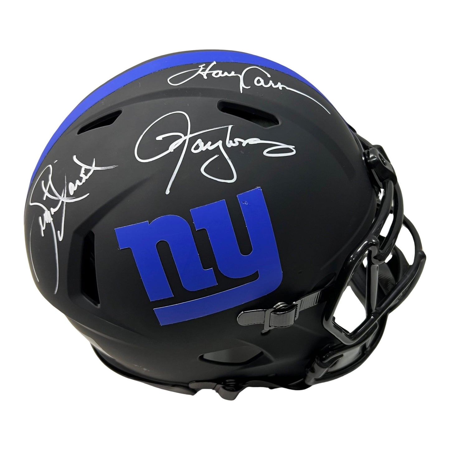 Lawrence Taylor, Harry Carson & Leonard Marshall Autographed New York Giants Eclipse Authentic Helmet JSA & Steiner CX