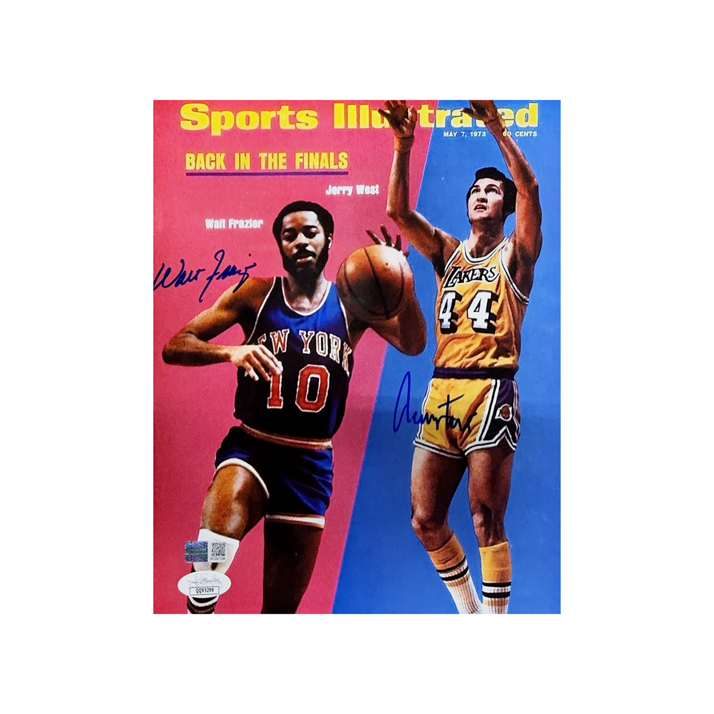 Jerry West & Walt Clyde Frazier Autographed Sports Illustrated 8x10 JSA