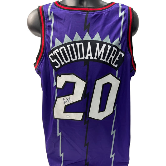 Damon Stoudamire Autographed Toronto Raptors Purple Jersey Steiner CX