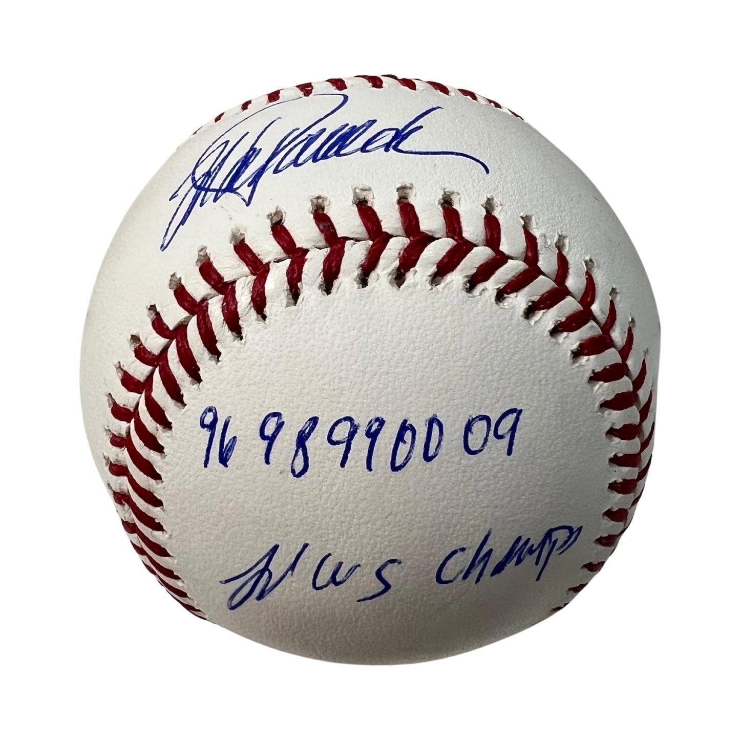 Jorge Posada Autographed New York Yankees OMLB 96, 98, 99, 00, 09 WS Champs Inscription JSA