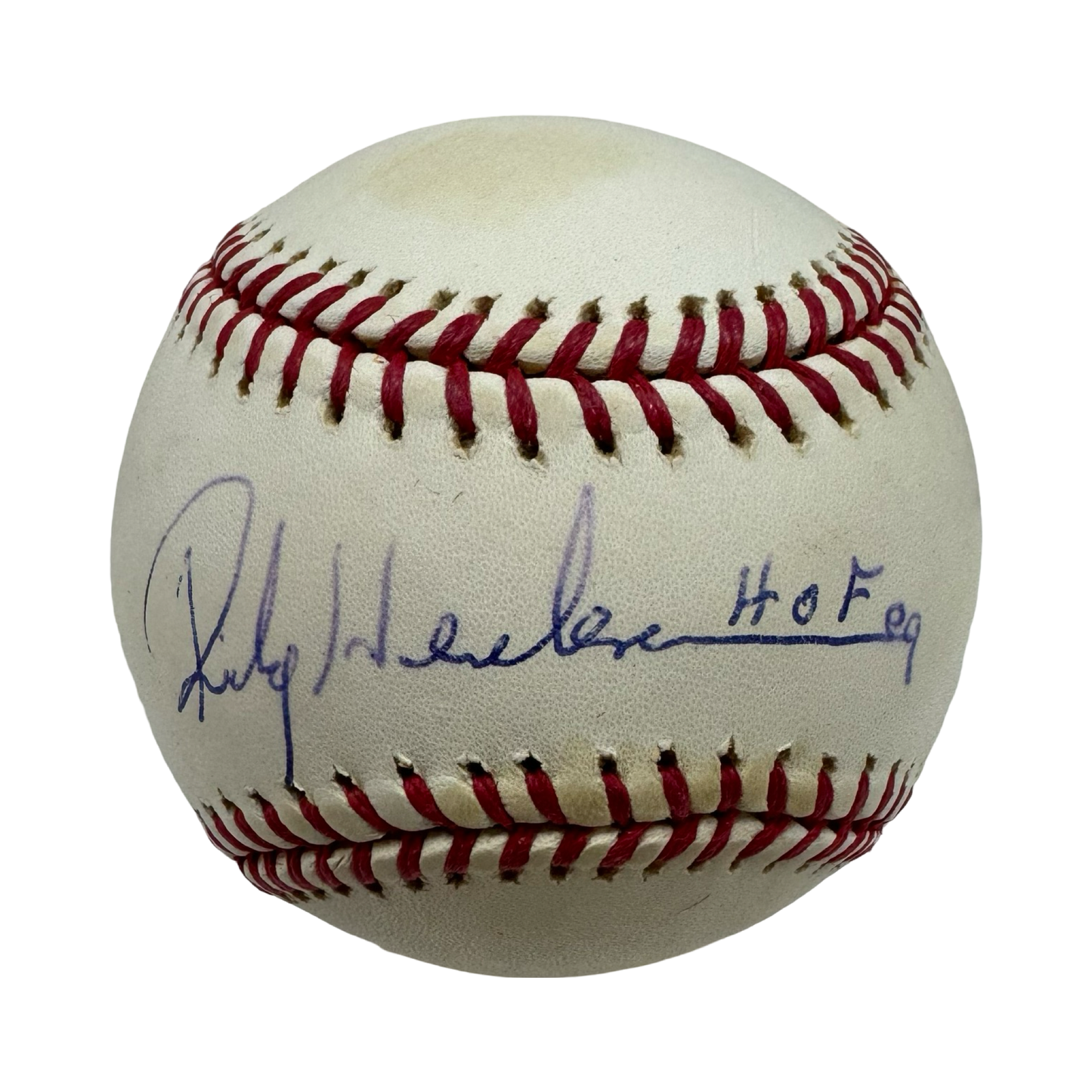 Rickey Henderson Autographed Official American League Baseball HOF 09 Inscription JSA