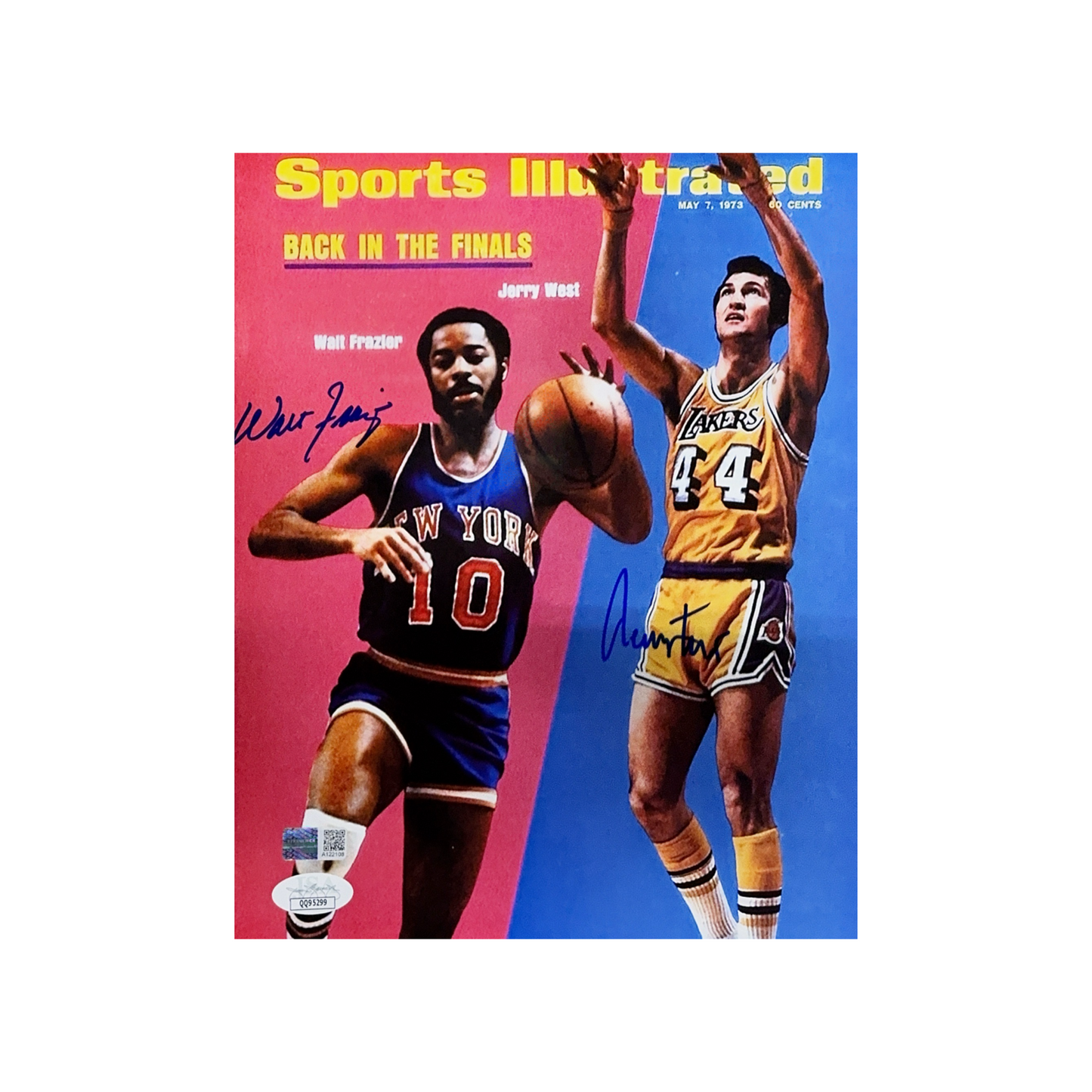 Jerry West & Walt “Clyde” Frazier Autographed Sports Illustrated 8x10 JSA