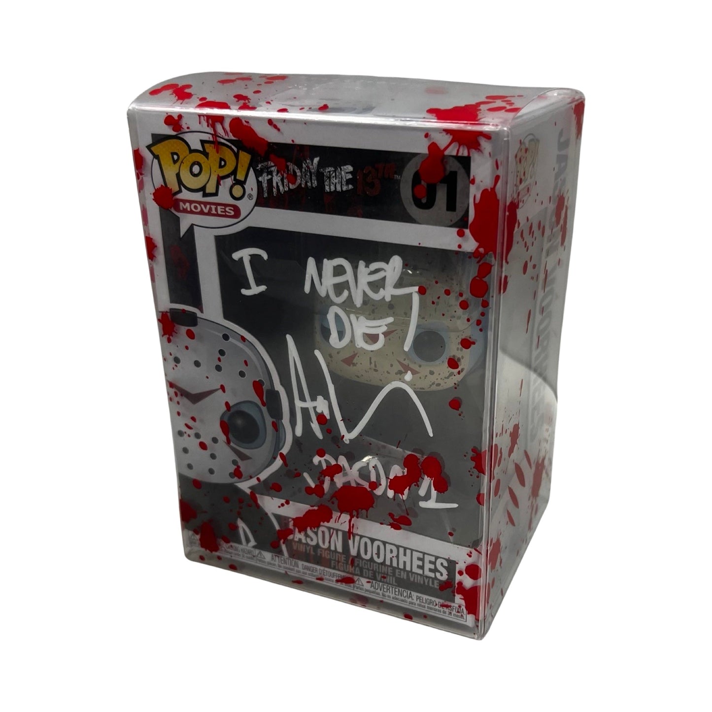 Ari Lehman Autographed Jason Voorhees Friday the 13th Funko Pop #01 I Never Die!, Jason 1 Inscriptions White Ink Steiner CX