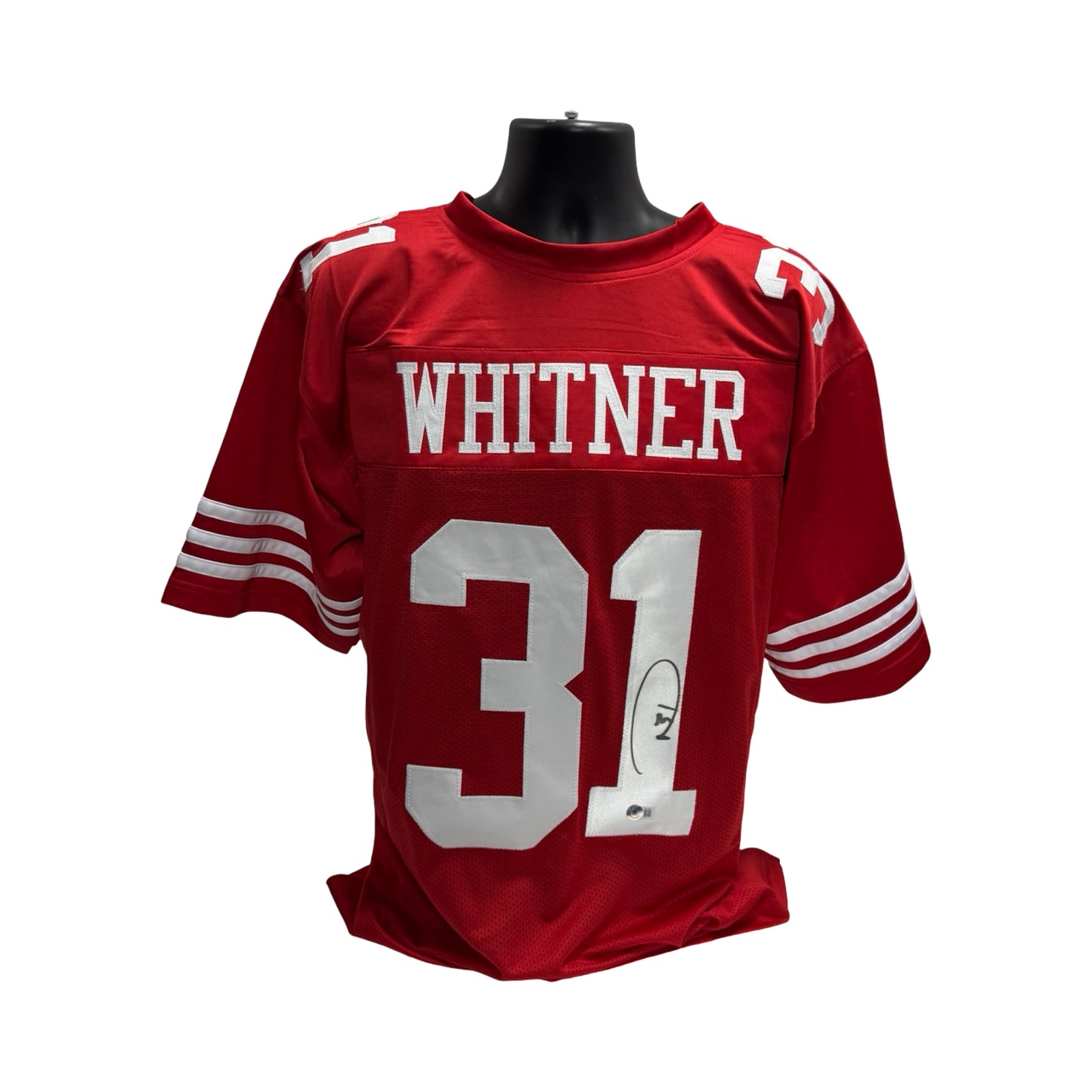 Donte Whitner San Francisco 49ers Autographed Red Jersey Beckett BAS