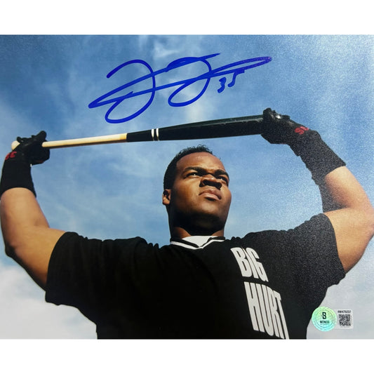 Frank Thomas Chicago White Sox Black Big Hurt Shirt 8x10 Beckett BAS